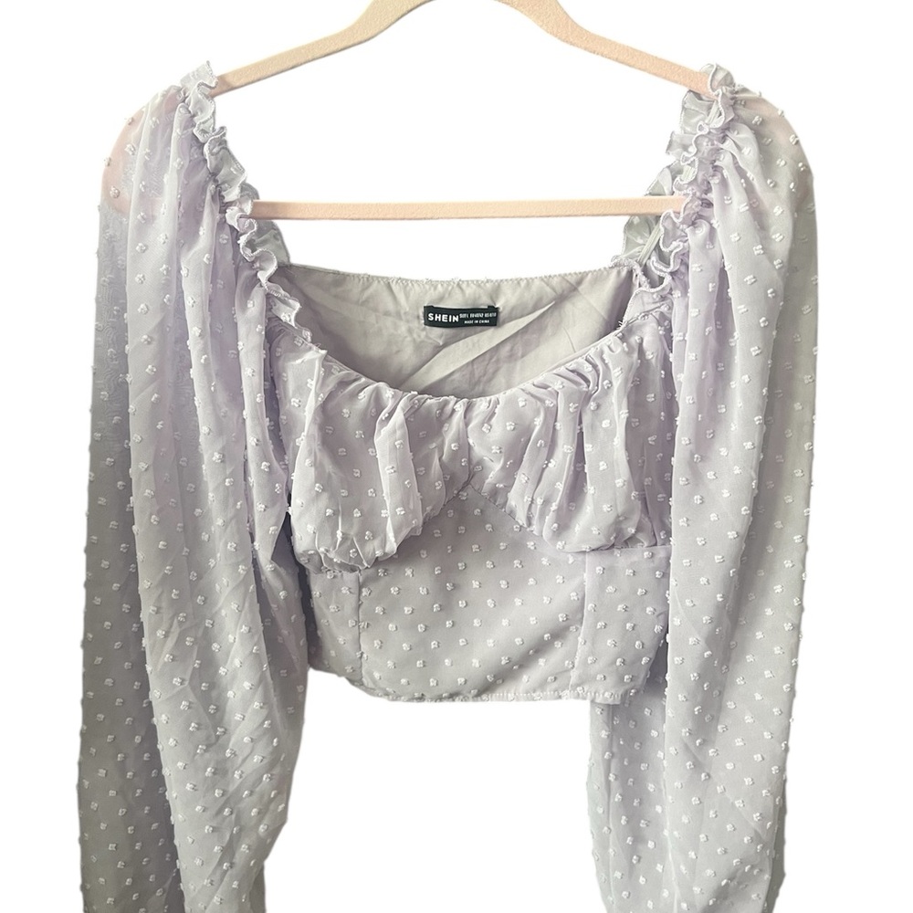 SHEIN Lavender Ruffle Blouse